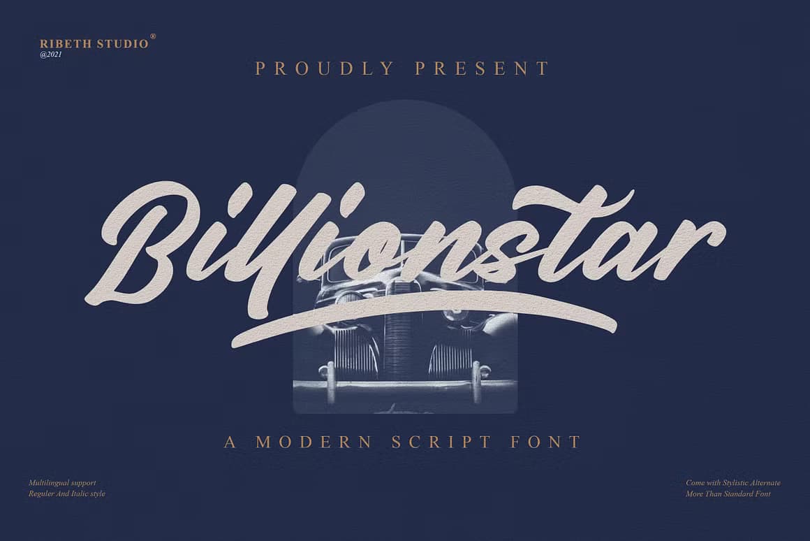Billionstar - Modern Script Font